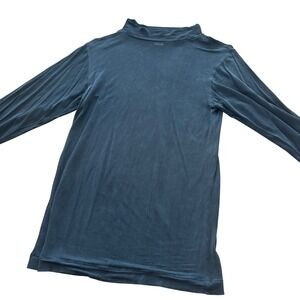 WinterSilks Womens XS Black 100% Pure Silk Mock Neck Long Sleeve Top Base Layer